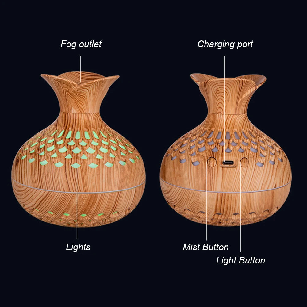 Lincorx™ Wood Grain Flower Humidifier