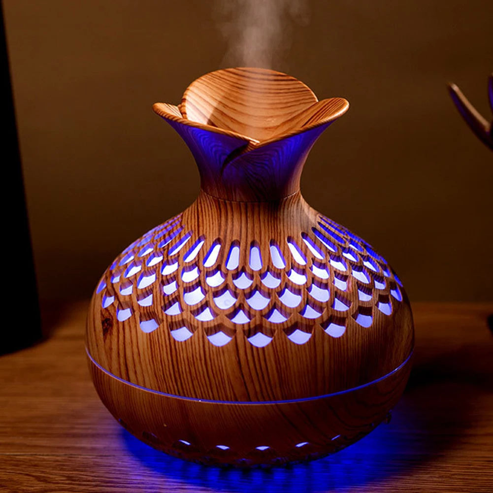 Lincorx™ Wood Grain Flower Humidifier
